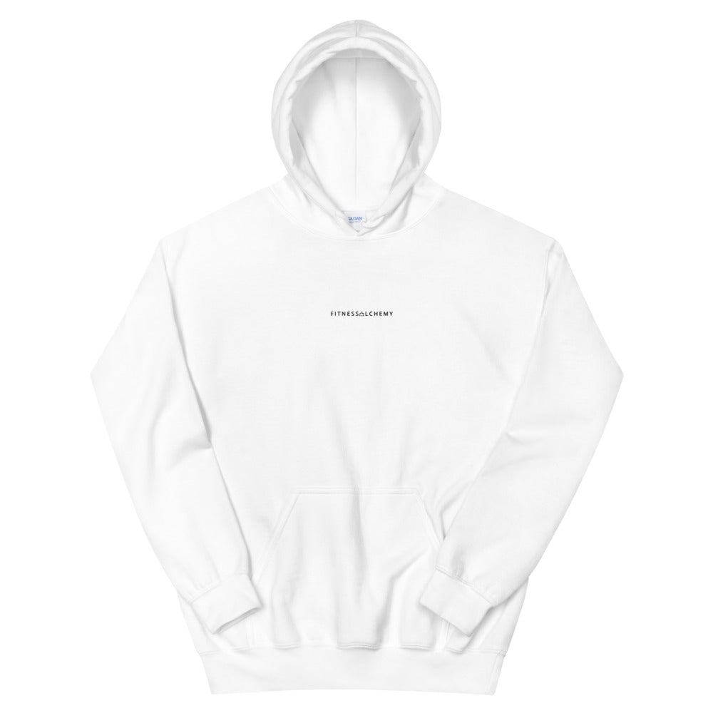 Fitness Alchemy Embroidered Unisex Hoodie (White)